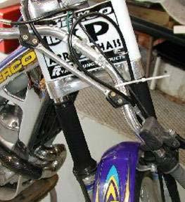 It is a good idea to use a zip tie to attach the handlebars to the fork so that they stay out of the way while you