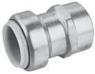 PRO-CONNECT PROPUSH FITTINGS Pro-Connect ProPush Coupling 200 PSI/200 F Forged Dezincifi cation Resistant Brass Fitting ISO 9001 For Connection to Copper, CPVC or PEX Lead-Free INDIVIDUALLY PACKED