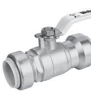 PRO-CONNECT PROPUSH VALVES Pro-Connect ProPush Ball Valve 200 PSI/200 F Pro-Connect ProPush Full Port Forged Dezincifi cation Resistant Brass Ball Valve ISO 9001 w/ Adjustable Packing Gland For