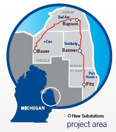 Michigan s Expedited Siting Project: Thumb Loop Project ITC Transmission s 140 Mile, double circuit, 345 kv transmission project $510 million cost estimate Located in the area designated by the