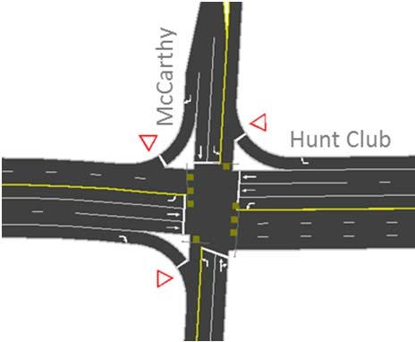 700 Hunt Club Road Transportation Impact Study December 2012 Hunt Club/McCarthy The Hunt Club/McCarthy intersection is a signalized four-legged intersection.