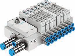 of valve positions 16 24 330 l/min at 10 mm, 630 l/min at 14 mm, 1200 l/min at 18 mm Electric actuation Individual connection Individual connection, fieldbus, multi-pin plug, IO-Link, I-Port Valve