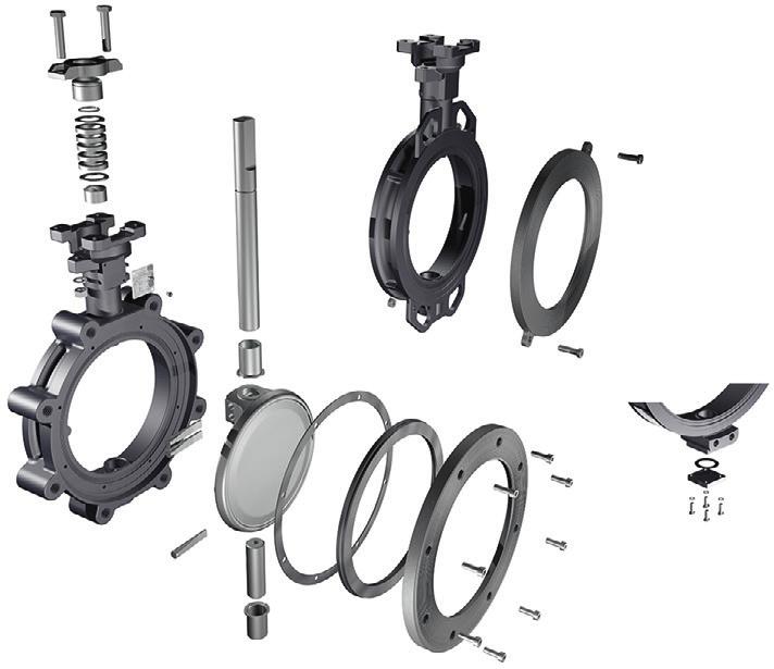 17 EXPLODED VIEW SERIES H 10 12 11 Number 26 H1 DN 250-900 (NPS 10-36) H2 DN 200-900 (NPS 8-36) 9 8 1 16 7 15 18 19 27 28 3 1 6 2 14 13 15 16 20 21 5 4 22 23 Bottom cover and disc stop DN 700-900