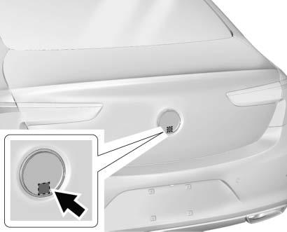 . To open the trunk, press on the driver door when the vehicle is off or in P (Park).
