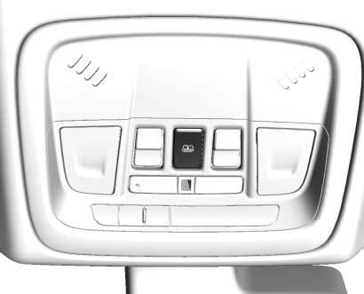 If equipped, the rear window sunshade button is on the overhead console. To open the sunshade, press and release.