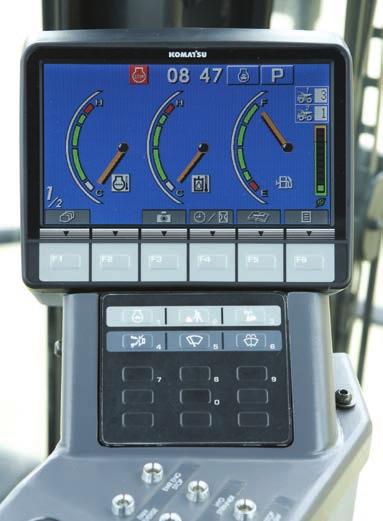 HYDRAULIC EXCAVATOR Easy-to-see and easy-to-use large 7 TFT-LCD monitor The machine is