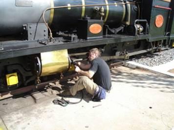 Packing the valve and piston glands on the new lawley number 97. WAGON NEWS FROM THE SANDSTONE STEAM RAILWAY!