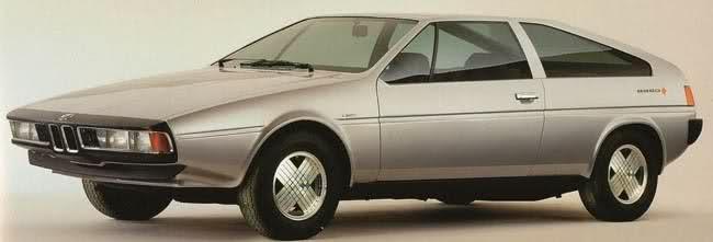 The Asso di Quadri was based on BMW s E21 320i coupé The design clearly showed the influence of the previous Ace, but also of the Volkswagen Scirocco.