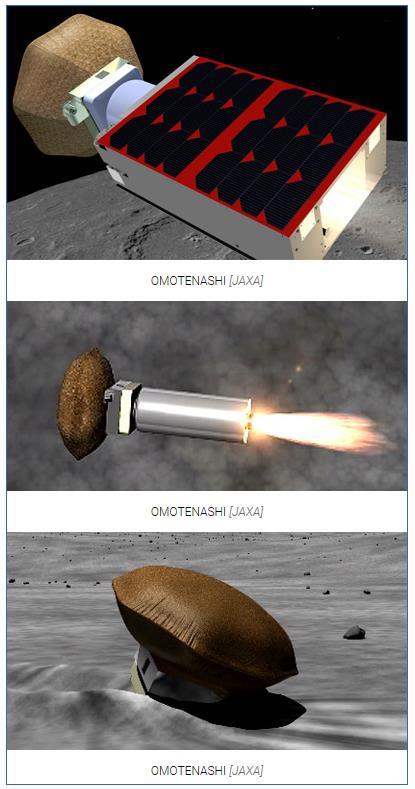 JAXA Nano Impactor (Omotenashi) CubeSat OMOTENASHI: Lunar mission designed jointly by the Japan Aerospace Exploration Agency (JAXA) and the University of Tokyo.