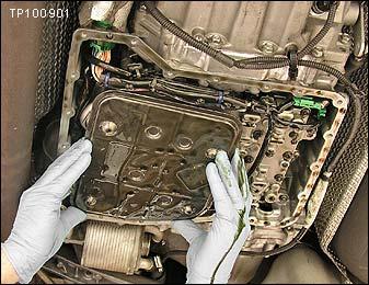 SERVICE PROCEDURE CAUTION: Do not use fabric gloves or cloth rags that will shed lint or fibers while working with internal transmission components.