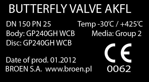 Butterfly valves BROEN AK Supplement of BROEN s offer