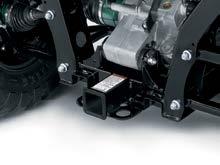 hitch mountings and standard tipping cargo beds CVT transmission keeps engine in the ideal speed range Sealed multi-plate rear brake system, impervious to dust, dirt and water Swing arm or