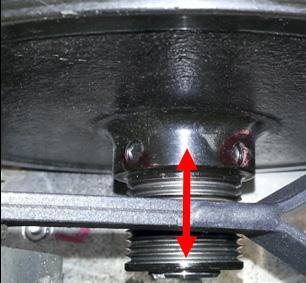 If the motor pulley is not in aligned (in or out Fig 12) with the idler pulley and head roller, then the motor pulley will need to