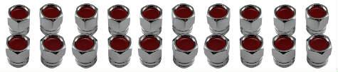 99 1967 Rally II Lug Nut W/Red Center set - 20Pc Our Rally 11 Lug Nuts are of very good quality and have the FBAPFT252 correct profile and heavy chrome finish. 65.