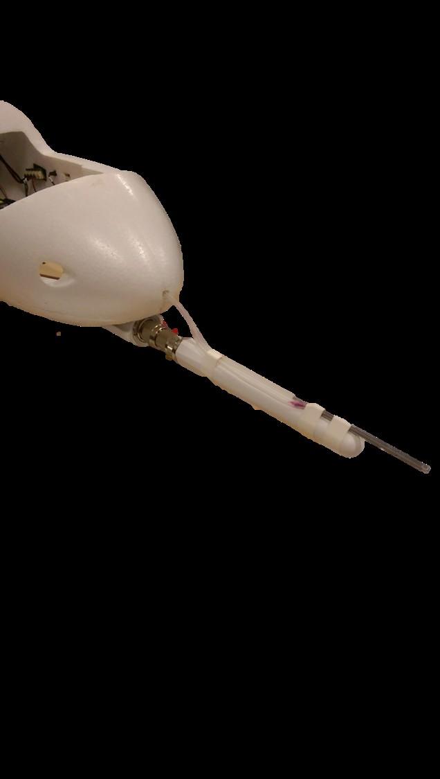 FIGURE 3 - CAMERA SHOCK- ABSORBING SPONGE FIGURE 4 - UBIQUITI BULLET AND PITOT TUBE MOUNT Due to the overall effectiveness of the Anaconda design off the shelf, not much else had to be modified.