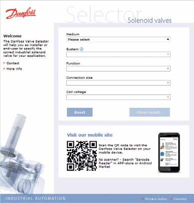 Developed to help wholesalers, retailers, installers and endusers pinpoint their solenoid valve needs, the web-based tool makes product selection quick and