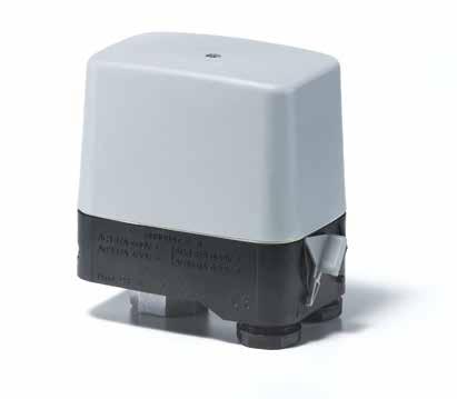 CS pressure switches for air and water CS pressure switches have a three-pole switch and adjustable differential.