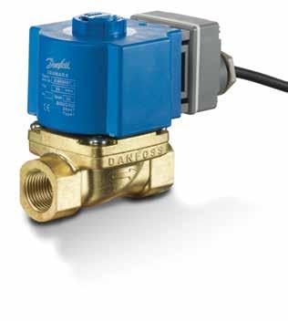 EV260B servo-operated 2-way proportional solenoid valves ü - - - ü ü ü + + + EV260B is a proportional (modulating) servo-operated 2-way solenoid valve program with connections from ¼ to ¾.