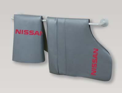 Seat cover for NISSAN O/N D-S 15 NI The seat cover reliably keeps stains off the front seats. Made of strong grey artificial leather.