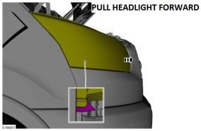 12) Pull the headlight forward and free it from the clips securing it to the vehicle.