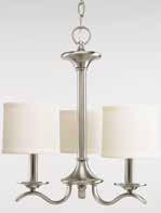 Three candelabra base lamps, FIVE-LIGHT CHANDELIER P4635-09 Brushed Nickel