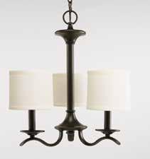 Three candelabra base lamps, FIVE-LIGHT CHANDELIER P4635-20