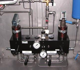 The manifold has the facility for a highflow hand pump, pressure relief and a locking handle for safe commissioning. Both high and lowpressure control logic designs are available.