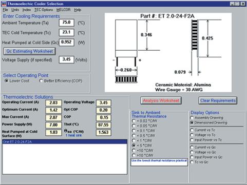 every step of thermoelectric design from A to Z. AZTEC TM is an easy-to-use program that runs in most Windows versions.