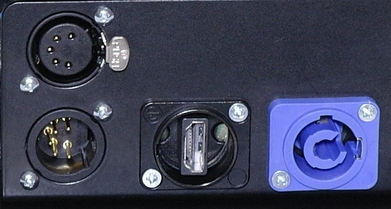 4. Connect HMDI cables to the input panel (Figure 4-13). Figure 4-13 connect HMDI 5. Connect the DMX 5 pin XLR connectors to the power panel (Figure 4-14).
