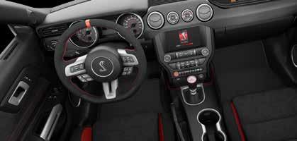 wrapped flat bottom steering wheel Shelby-exclusive aluminum instrument panel appliqué