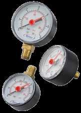 Pressure Gauges Pressure Gauge Wide selection to suit all applications Both PSI and BAR registered 40mm dial up to 10.0 bar ¼" MBSP back inlet GAGE250017 50mm dial up to 4.