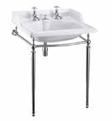 Rectangular 650 x 575 P9R 109 T49A CHR+T62 468 Available with the Classic collection as a two tap hole configuration Classic 650mm rectangular invisible overflow basin shown with chrome washstand W: