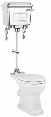 Standard low level WC with 440 chrome cistern W: 440 D: 740 H: 960-1130 Standard medium level WC with
