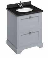 standard waste & overflow Free-standing 650 vanity unit with drawers & Classic 650 basin for integrated waste & overflow Free-standing 650 vanity unit with drawers & Minerva White with vanity bowl W:
