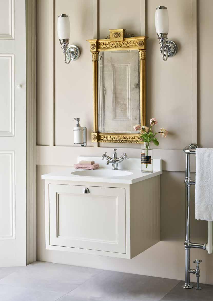 650 WALL-HUNG UNIT W S O G Wall-hung 650 vanity unit with single drawer & Classic 650 basin for standard waste & overflow W: 660 D: 580 H: 580 Matt White: FW1W + B15 Sand: FW1S + B15 Dark Olive: FW1O