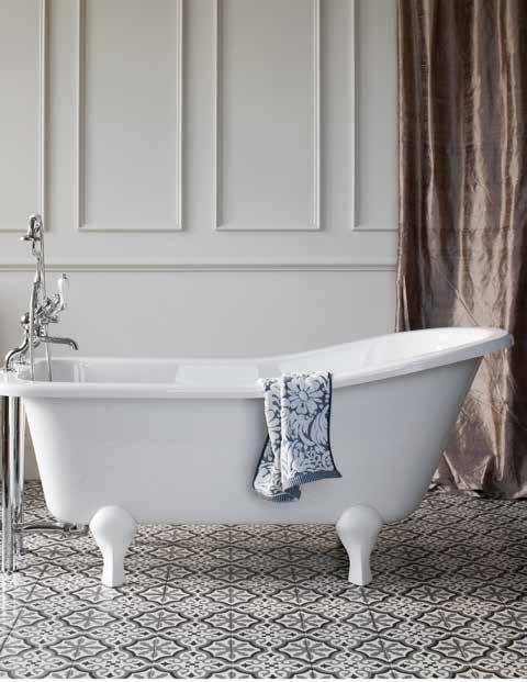 Baths WINDSOR DOUBLE-ENDED BATH BUCKINGHAM SLIPPER BATH Windsor double-ended 1500 / 1700mm bath 1500mm L: 1500 W: 750 H: 630 1700mm L: 1700 W: 750 H: 620 1500mm code: E4 1700mm code: E3 Standard