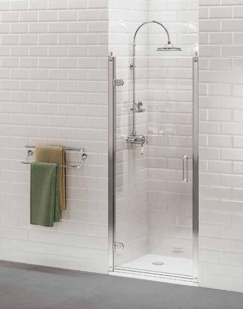 Shower Enclosures HINGED DOORS HINGED DOORS & SIDE PANELS C A A *This indicates depth of matching Adjustment Enclosure Enclosure Tray Tray Complete tray size available for use in a Adjustment
