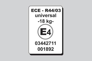 129 06086S0009EM 130 06086S0005EM 131 06086S0006EM NOTE When a Universal ISOFIX child restraint system is used, only ECE R44 "ISOFIX Universal (R44/03 or further upgrades) type-approved child
