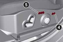These buttons can be used to adjust the height, the lengthwise position in relation to the vehicle and the angle of the backrest.