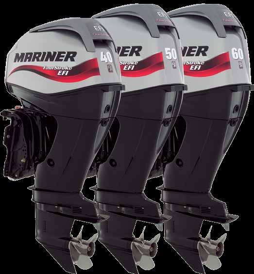 30 EFI BigFoot - 40 EFI - 50 EFI - 60 EFI - 60 EFI BigFoot Smooth, power full and fuel efficient Buying a mid-range Mariner FourStroke means you re buying more because our 60, 50 and 40 hp motors