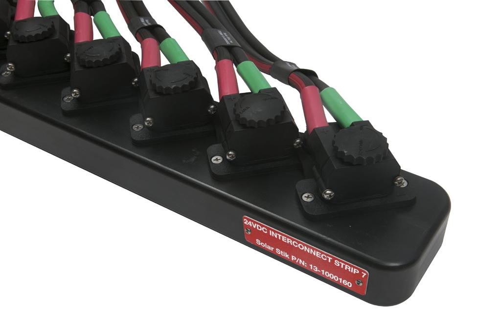 The plugs on each end are polarized to ensure proper orientation. Plugs specific to each of the 12 VDC and 24 VDC network ensure that only compatible components can be integrated into a network.