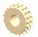60 Other sprocket sizes are available upon request. Two-part sprocket are available upon request. Round bores are always delivered with keyway. Other bore sizes are available upon request.