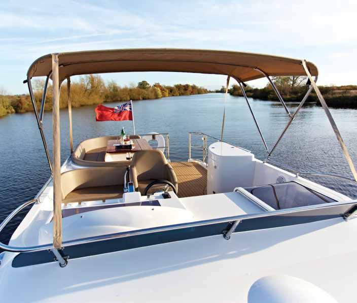 TECHNICAL SPECIFICATION Eight-berth aft cabin cruiser Single shaft drive diesel Suitable for river and estuary use Bonded frameless windows Choice of interior timber finishes Wide