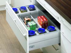 Organiser system OrgaStore Professional for pot-and-pan drawers, 144 mm height/ internal pot-and-pan drawers Exclusiv OrgaStore Professional organiser system Tailored to standard cabinet widths Can