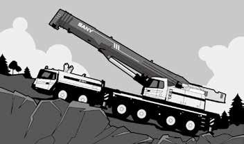 4 ICON Selling points 5 SANY ALL-TERRAIN Crane content 04 Icon 05 Selling points 06 Introduction 09 Dimension 10 Technical Parameter 11 Operation Condition 12 Load Chart 45 Wheel Crane Family Map Cab