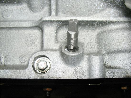 (will reuse) Remove 2 lower transmission bolts that go