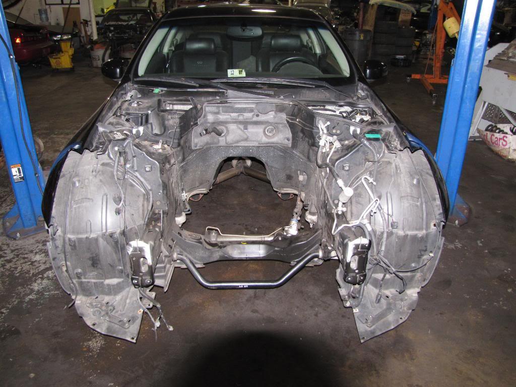 Here is the donor car, prepped and ready to go with the OEM engine and trans removed.