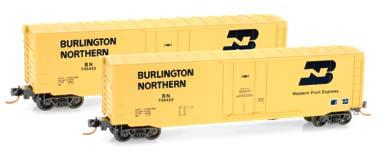 These nonrefrigerated insulated cars were used by Western Fruit Express which was originally a subsidiary of Great Northern, predecessor of Burlington Northern. #038 00 411...$18.