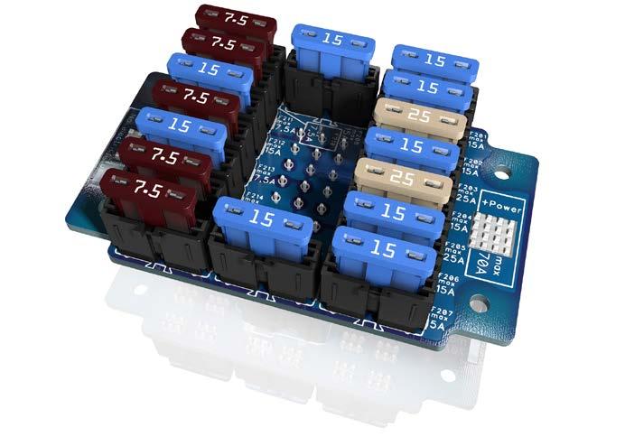 BLUEcontact TM Central electrics Standard module with 16 ATO fuses Part Number 175261 Technical Data Operational temperature -40 C to +85 C Max. power supply Max.