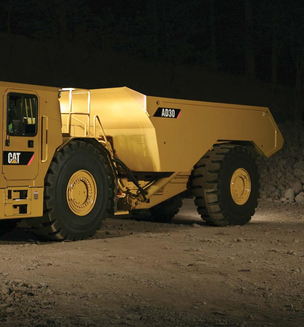 The AD30 underground mining truck is designed for high production, low cost-per-ton hauling in smaller underground mining applications.